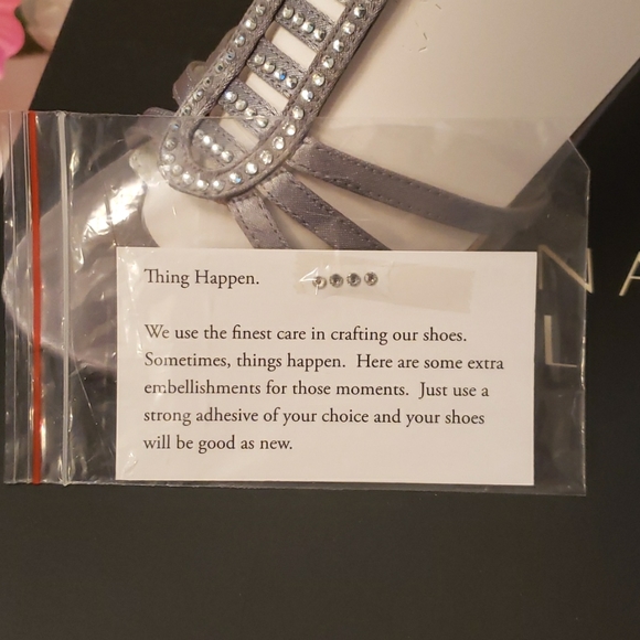 Adrianna Papell Ainsley pewter silver satin with crystals Heels 8 - Picture 4 of 11